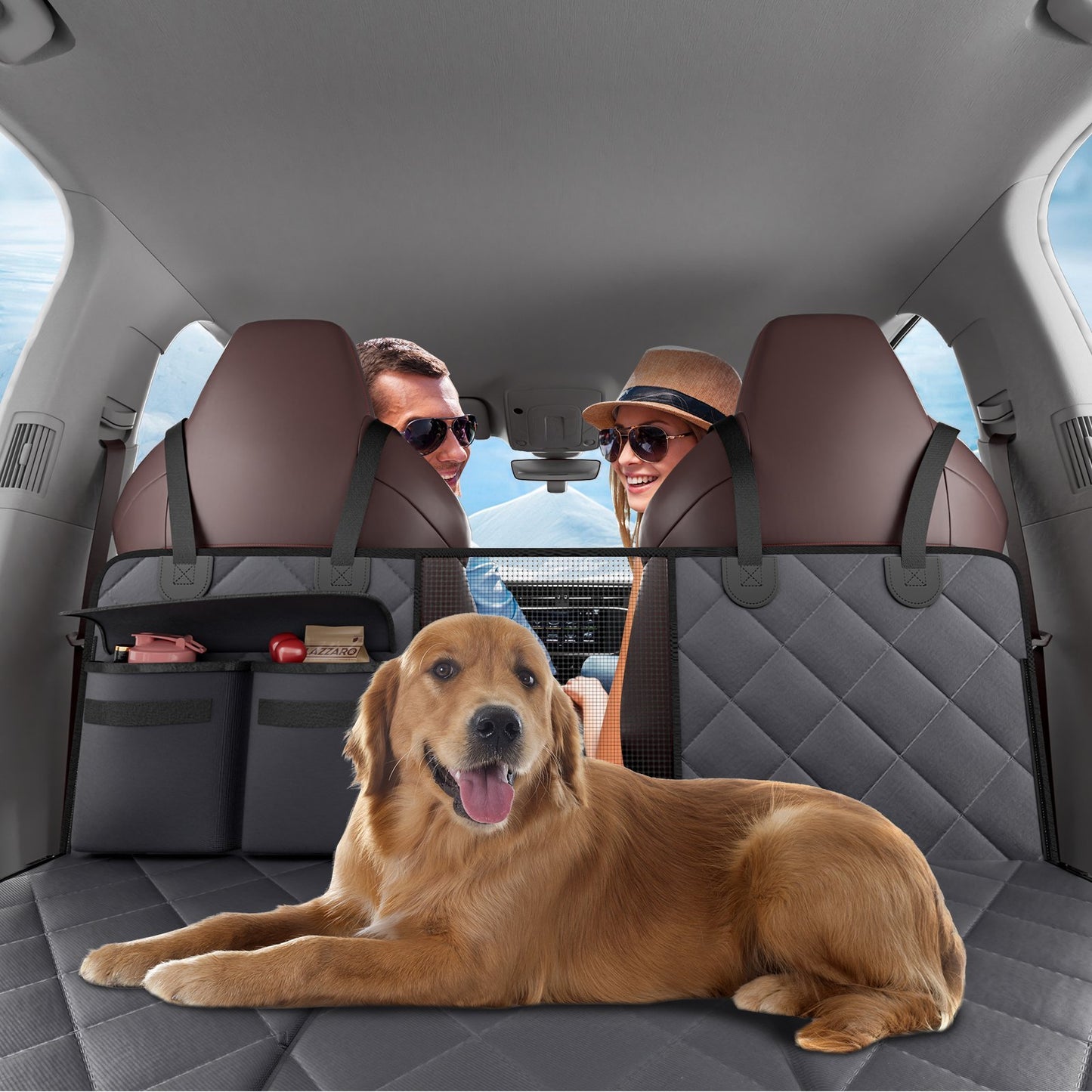 54 X 24 Dog Car Seat Cover for Back Seat, Waterproof Back Seat Extender for Dogs with Hard Bottom, Easy to Use and Clean